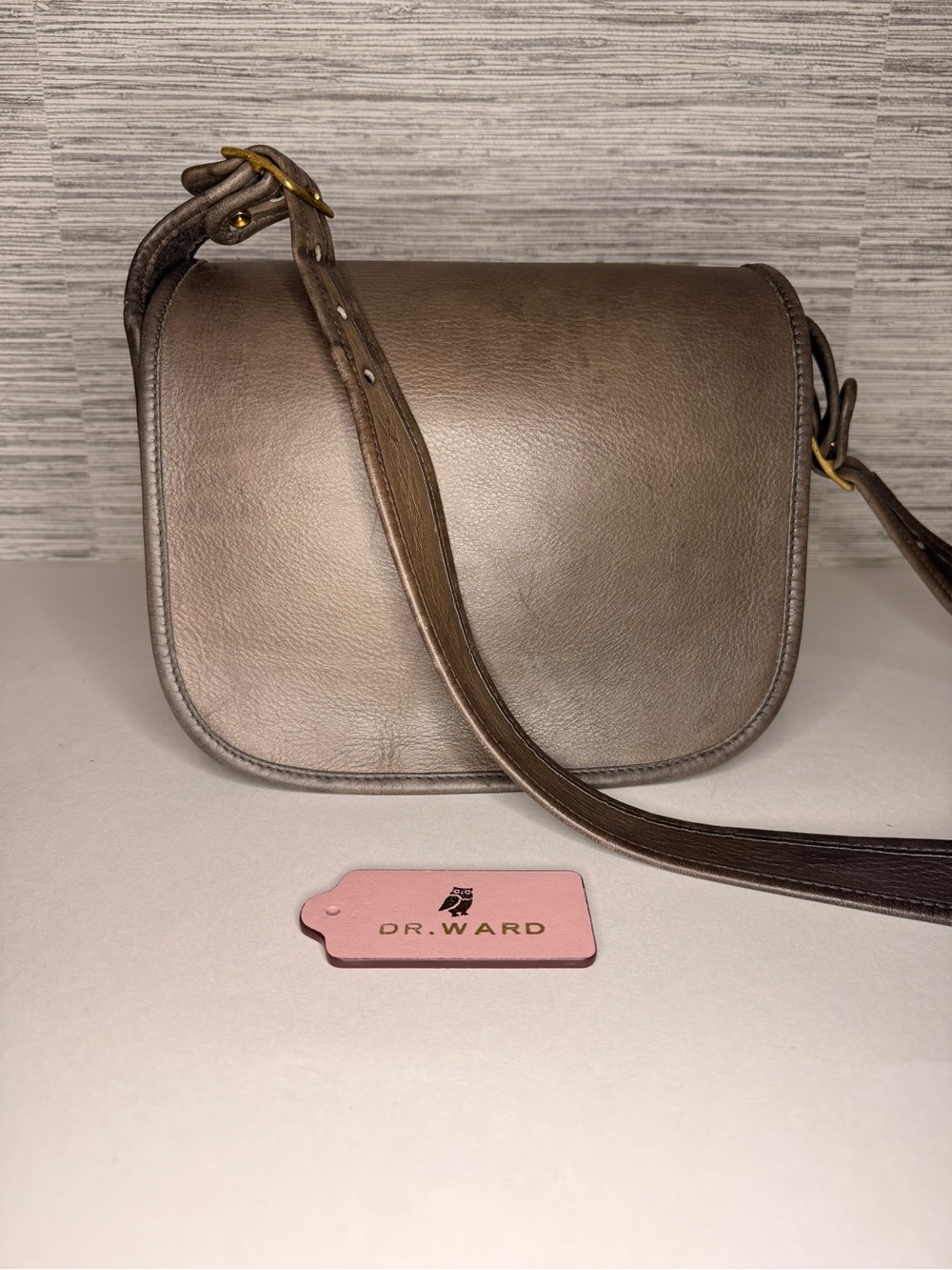 VTG Coach Grey Classic Pouch Bonnie Cashin Adj Strap Gold HW 9170